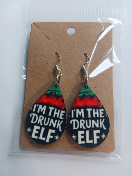 I'm the drunk elf earrings