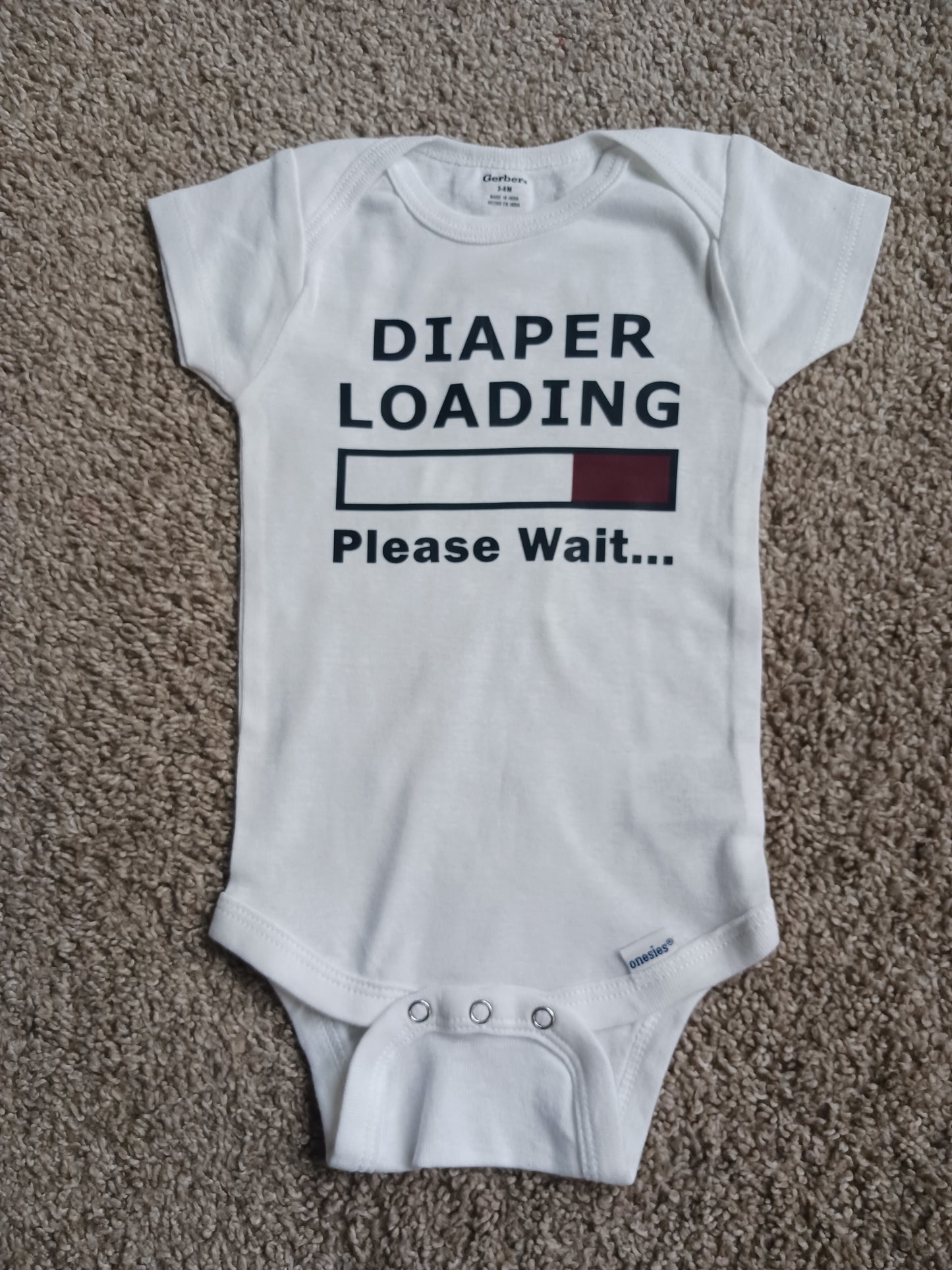 Diaper loading... baby onesie