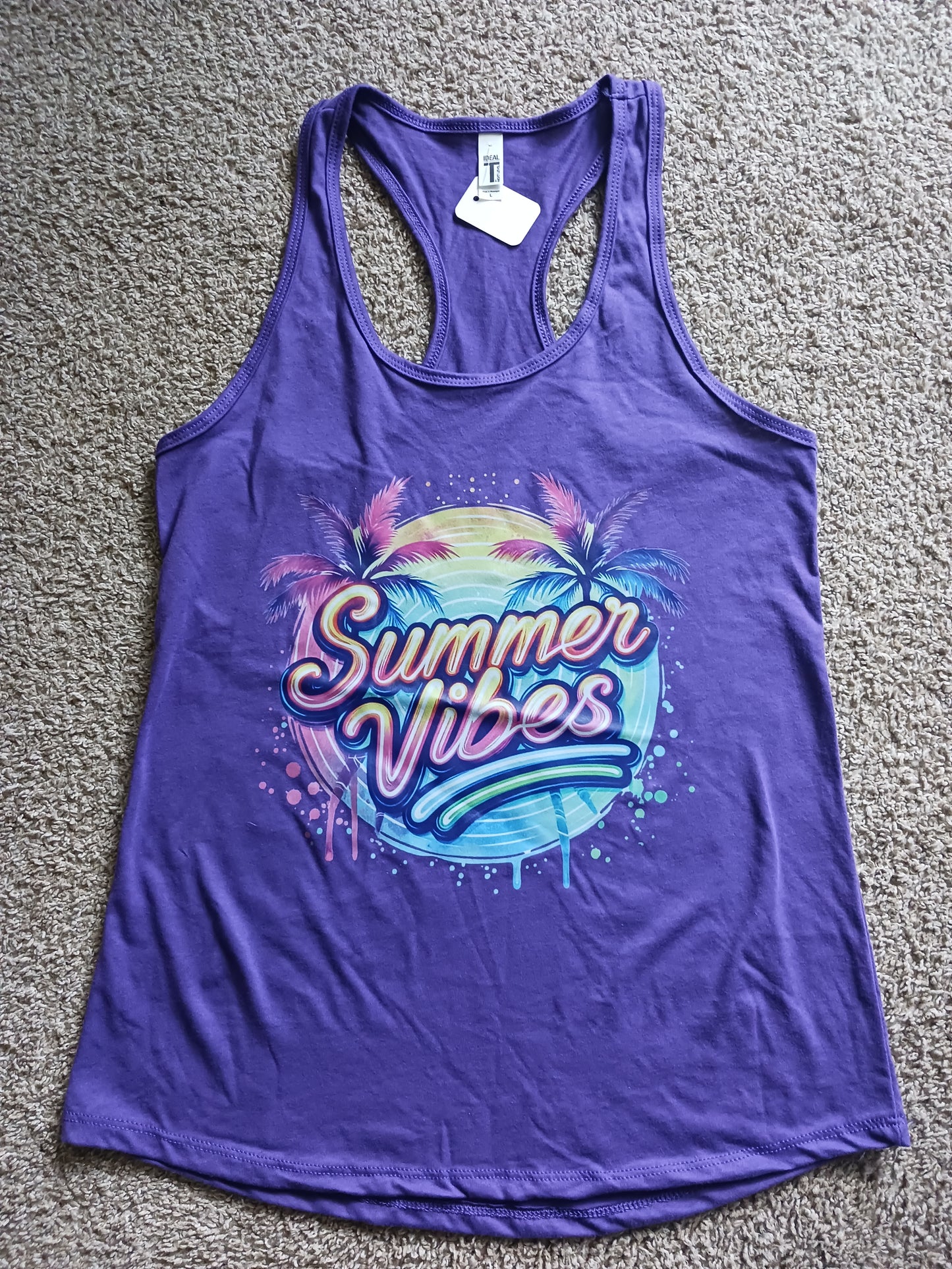 Purple summer vibes racerback tank