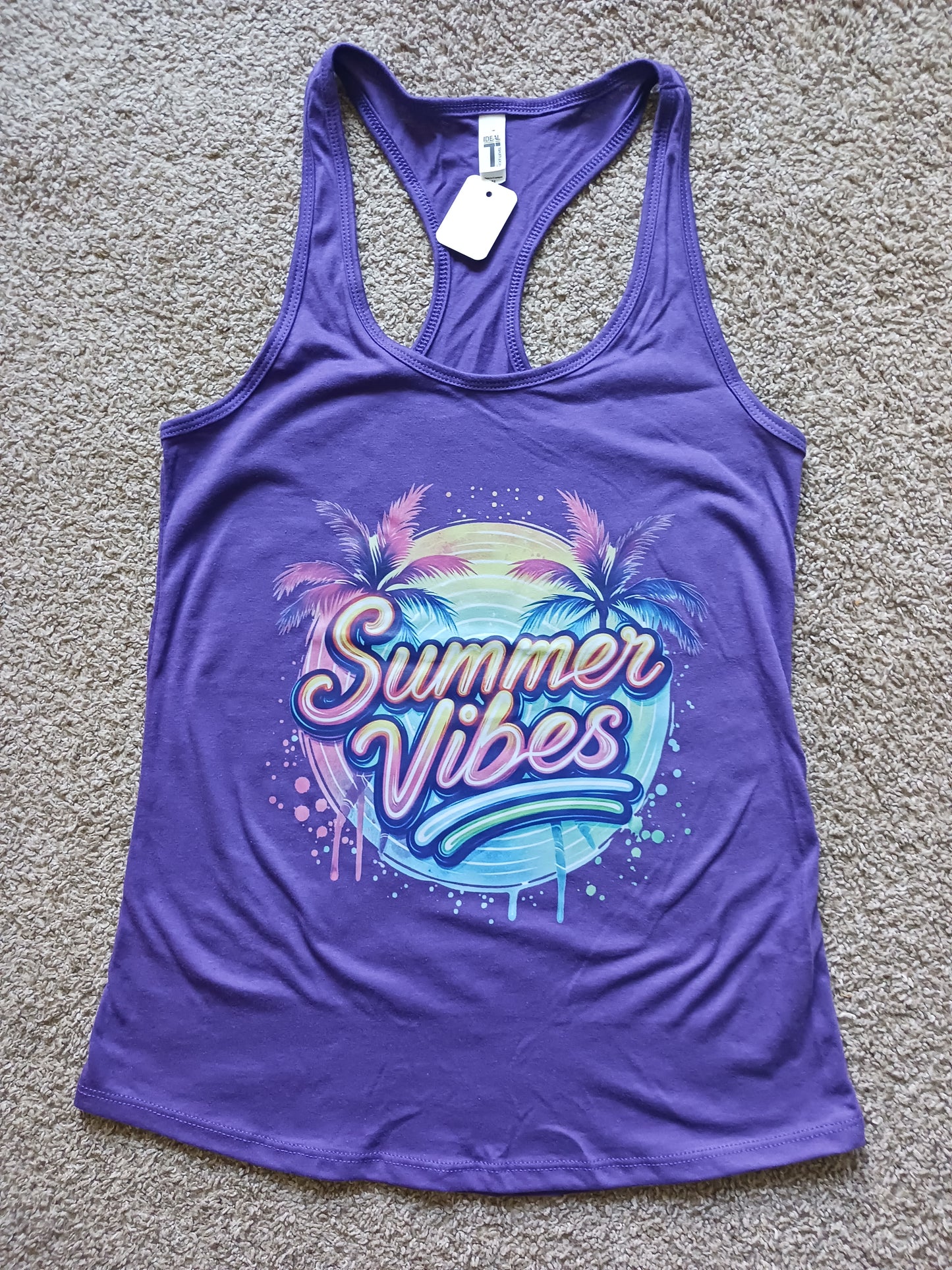 Purple summer vibes racerback tank