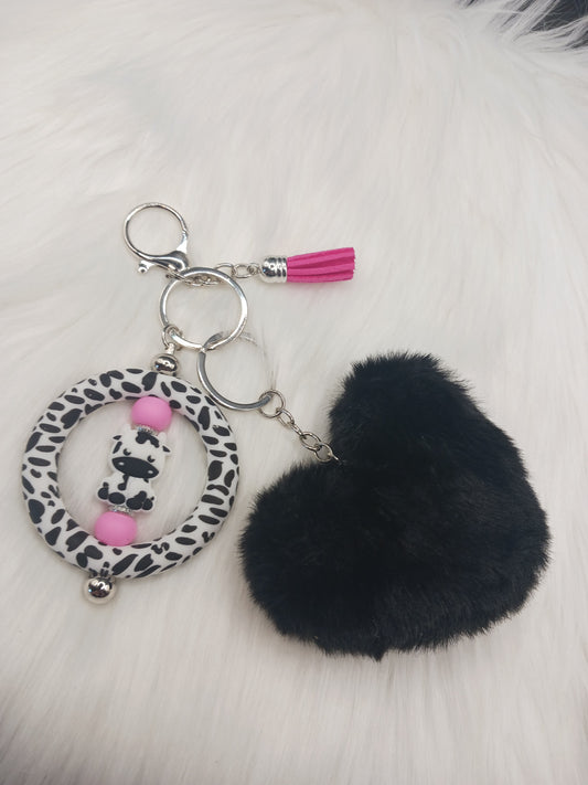 Cow ring keychain set