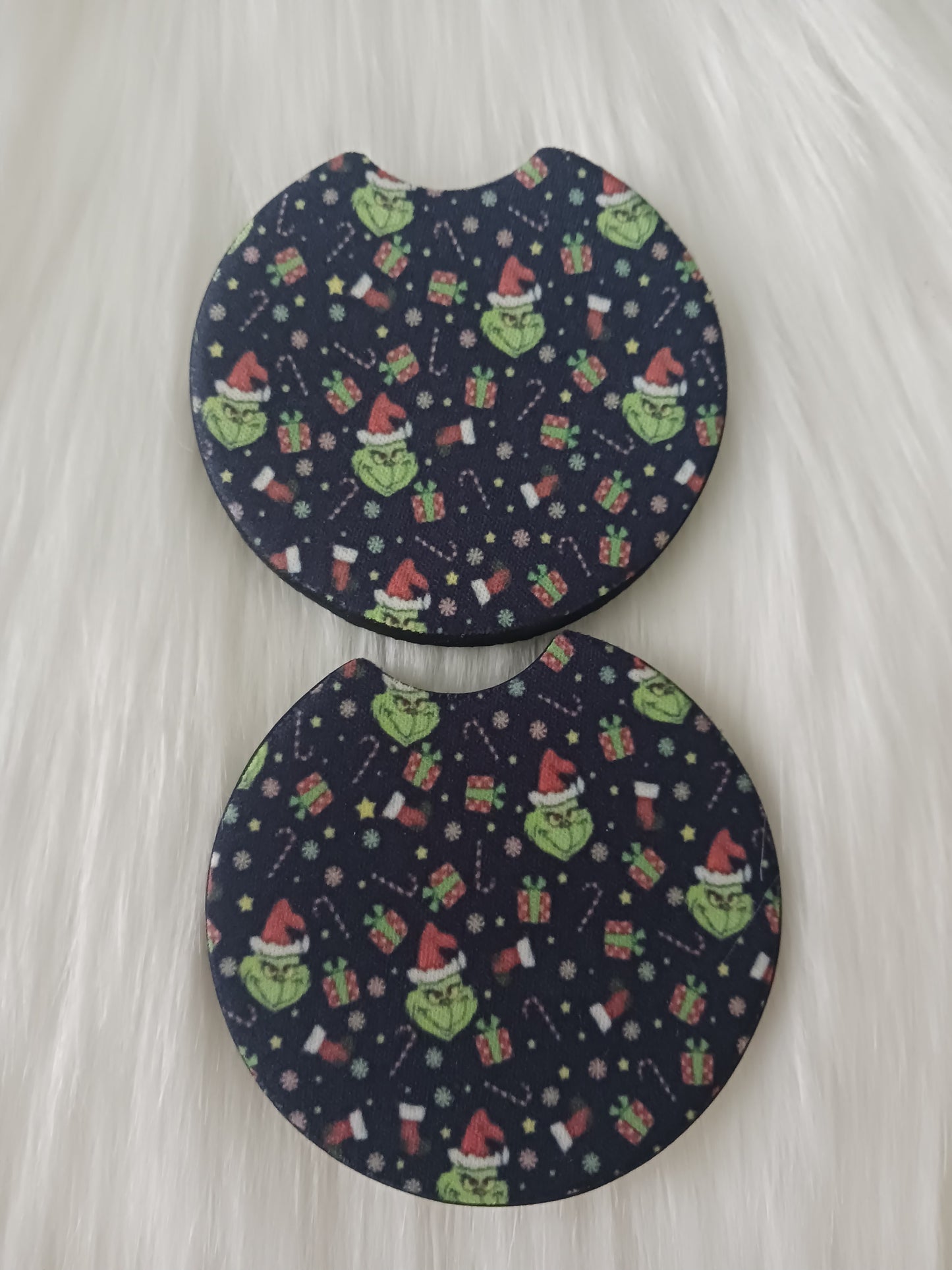 Mini green guy head car coasters