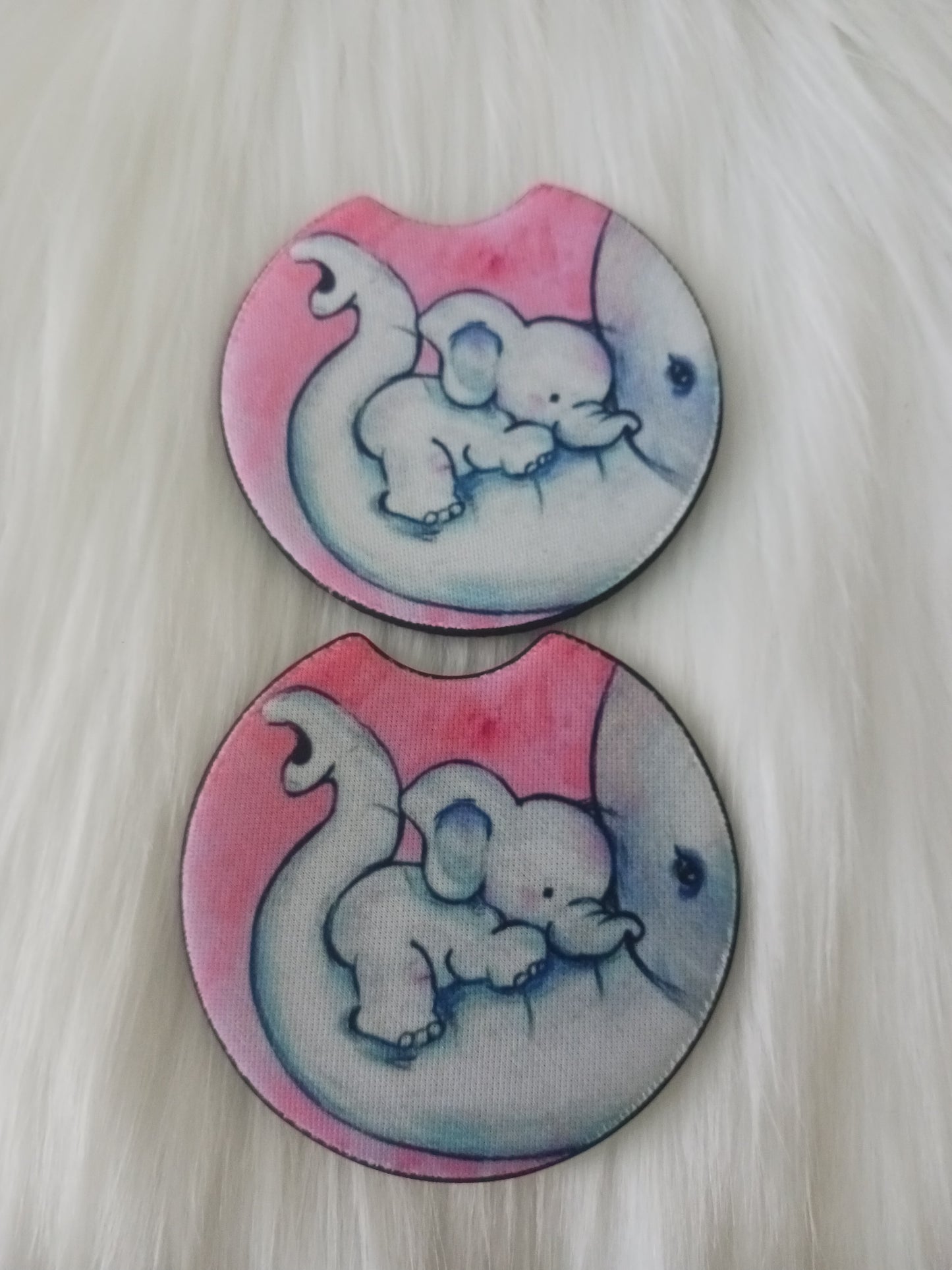 Elephant mama car coasters