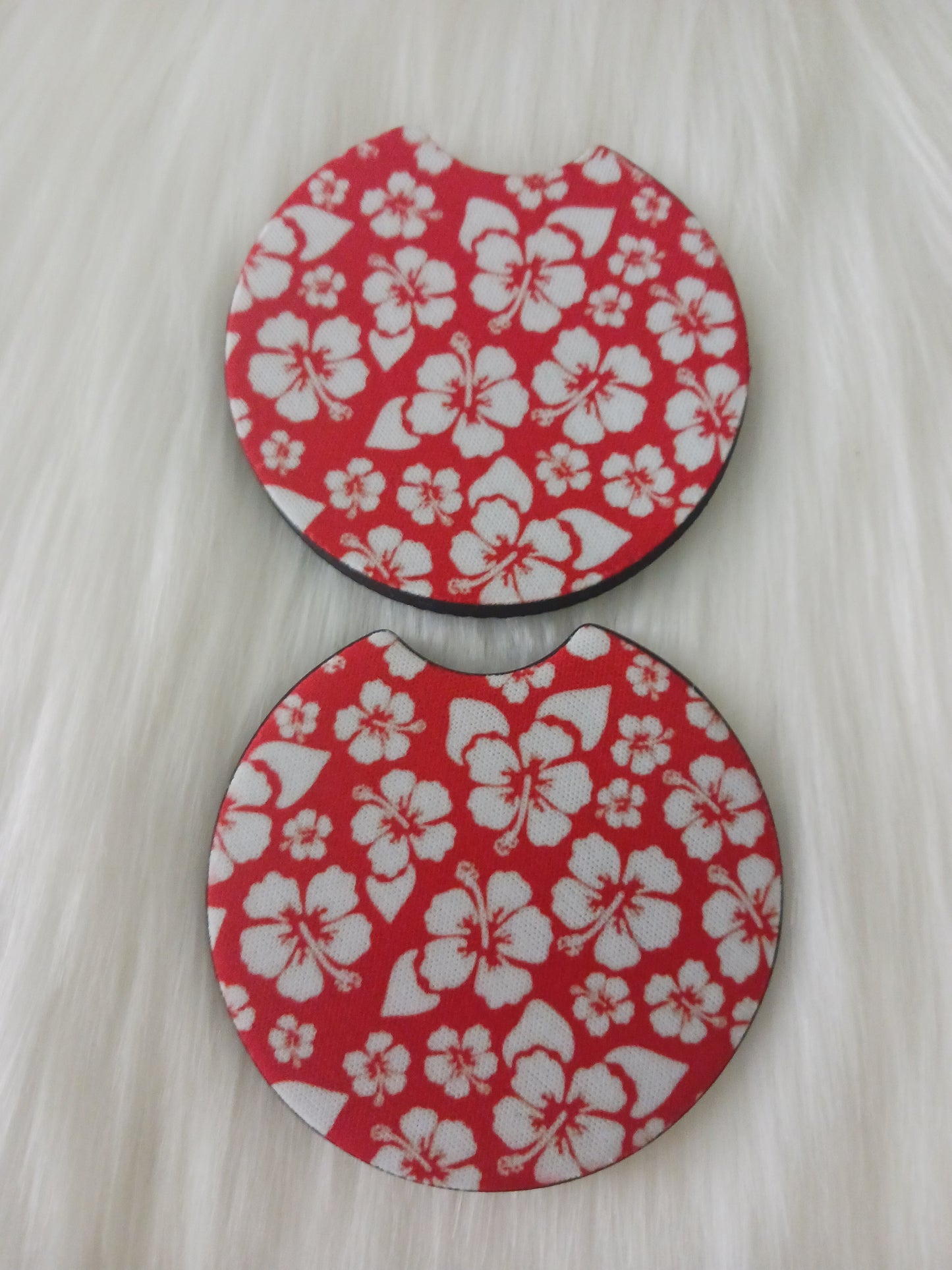 Aloha flower car coasters