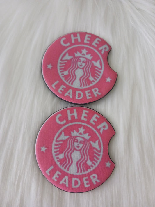 Cheer leader coffee car coasters