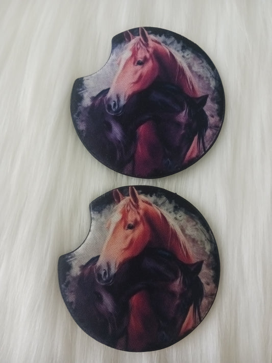 Two horses car coasters