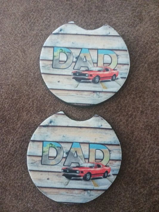 Car Dad car coasters