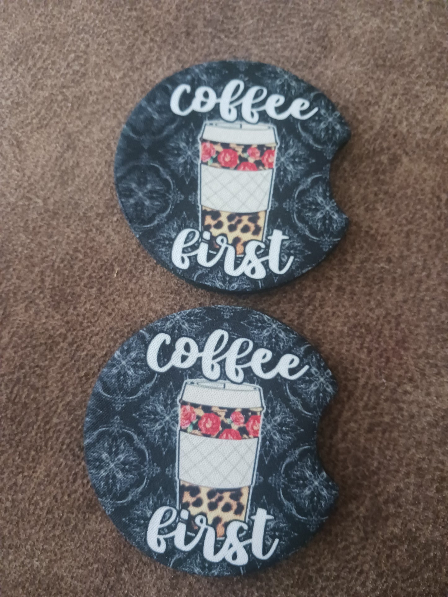 Coffee first car coasters