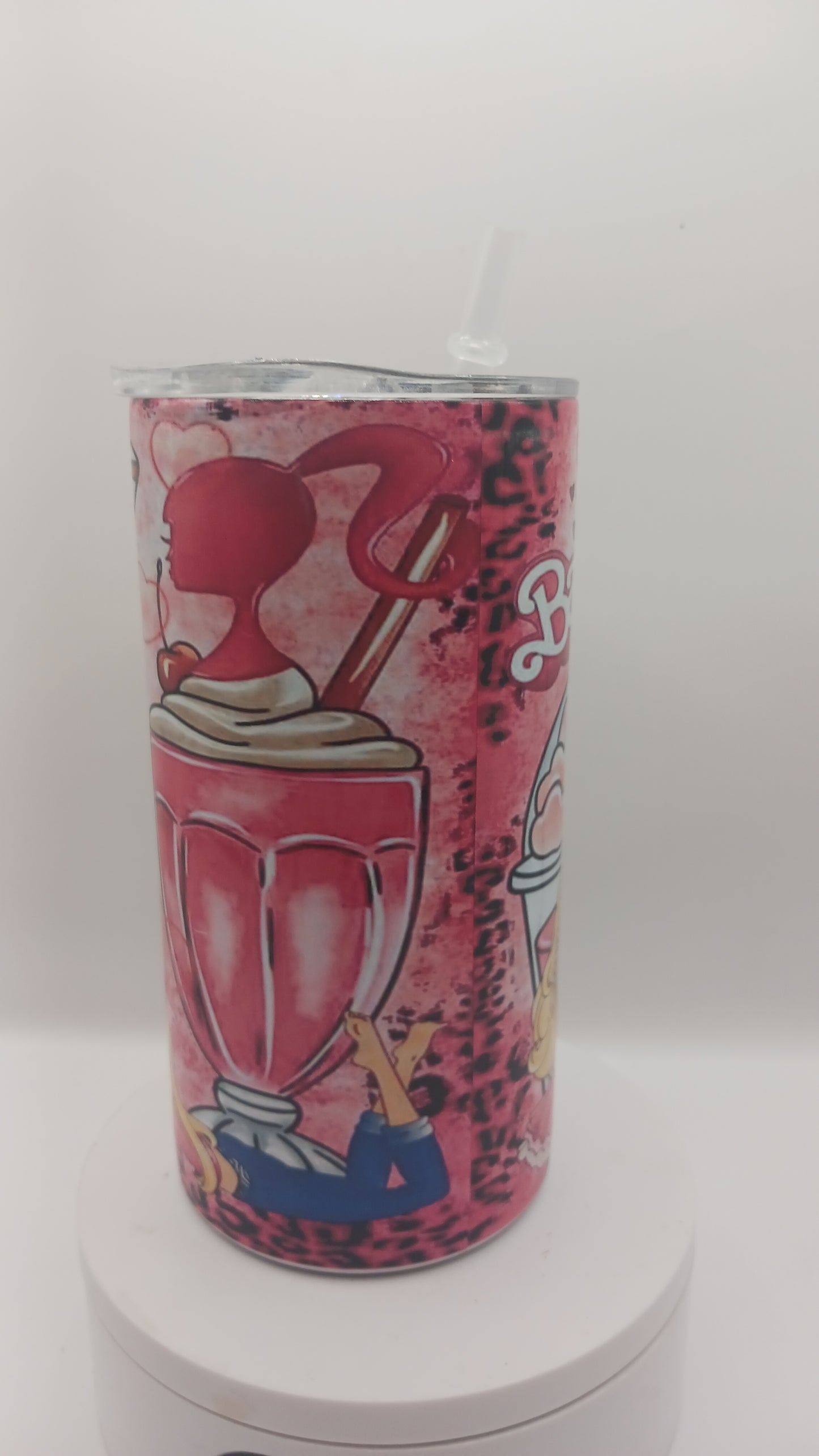 Pink girl doll 12 oz tumbler