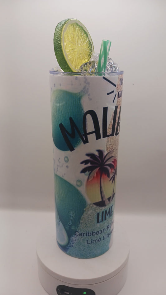 Lime rum with ice topper 20 oz tumbler