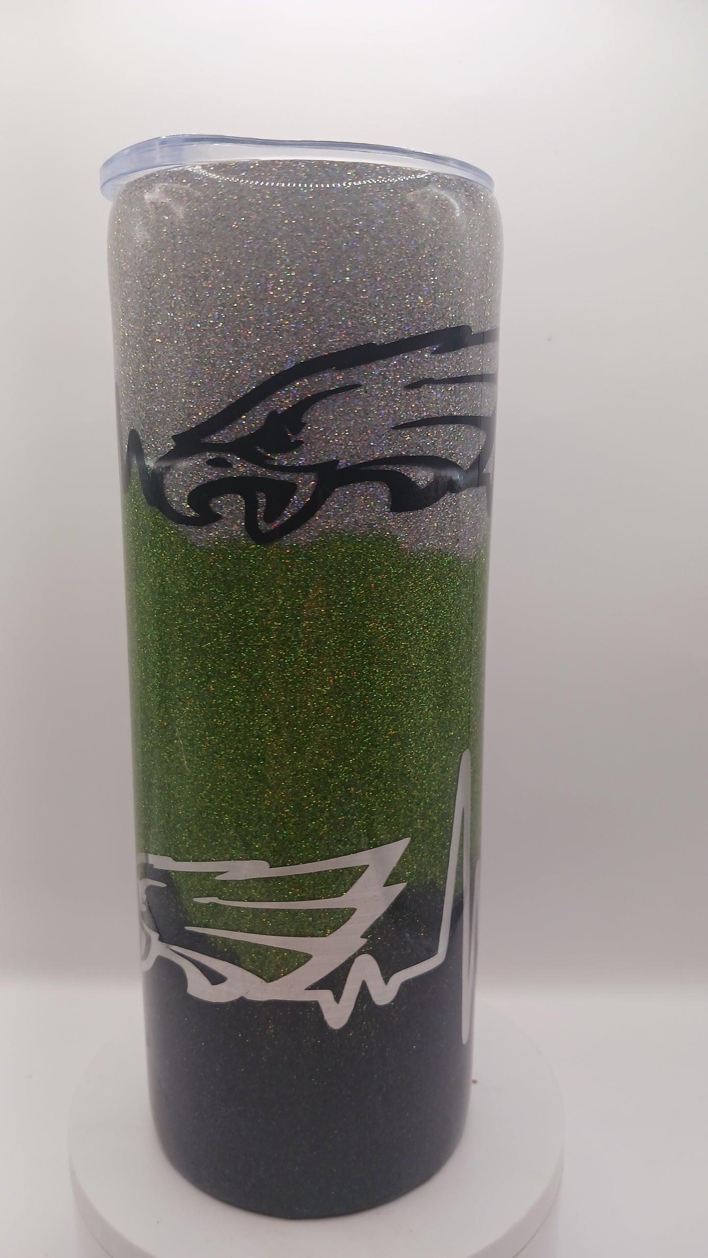 Team green bird glitter epoxy 20 oz tumbler