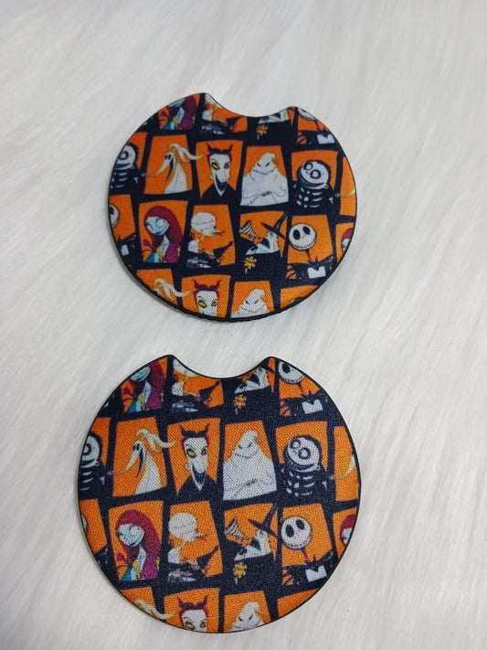 Orange NBC car coasters