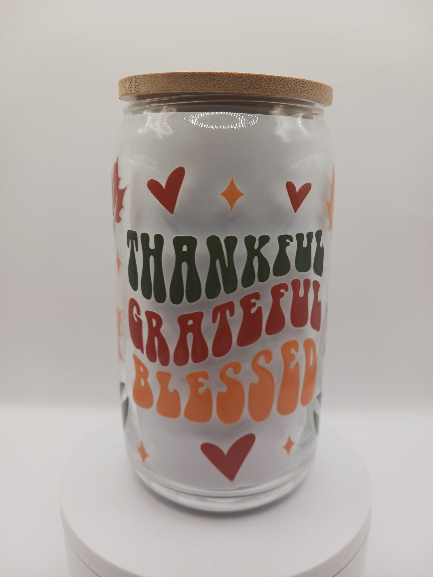 Thankful 16oz glass can