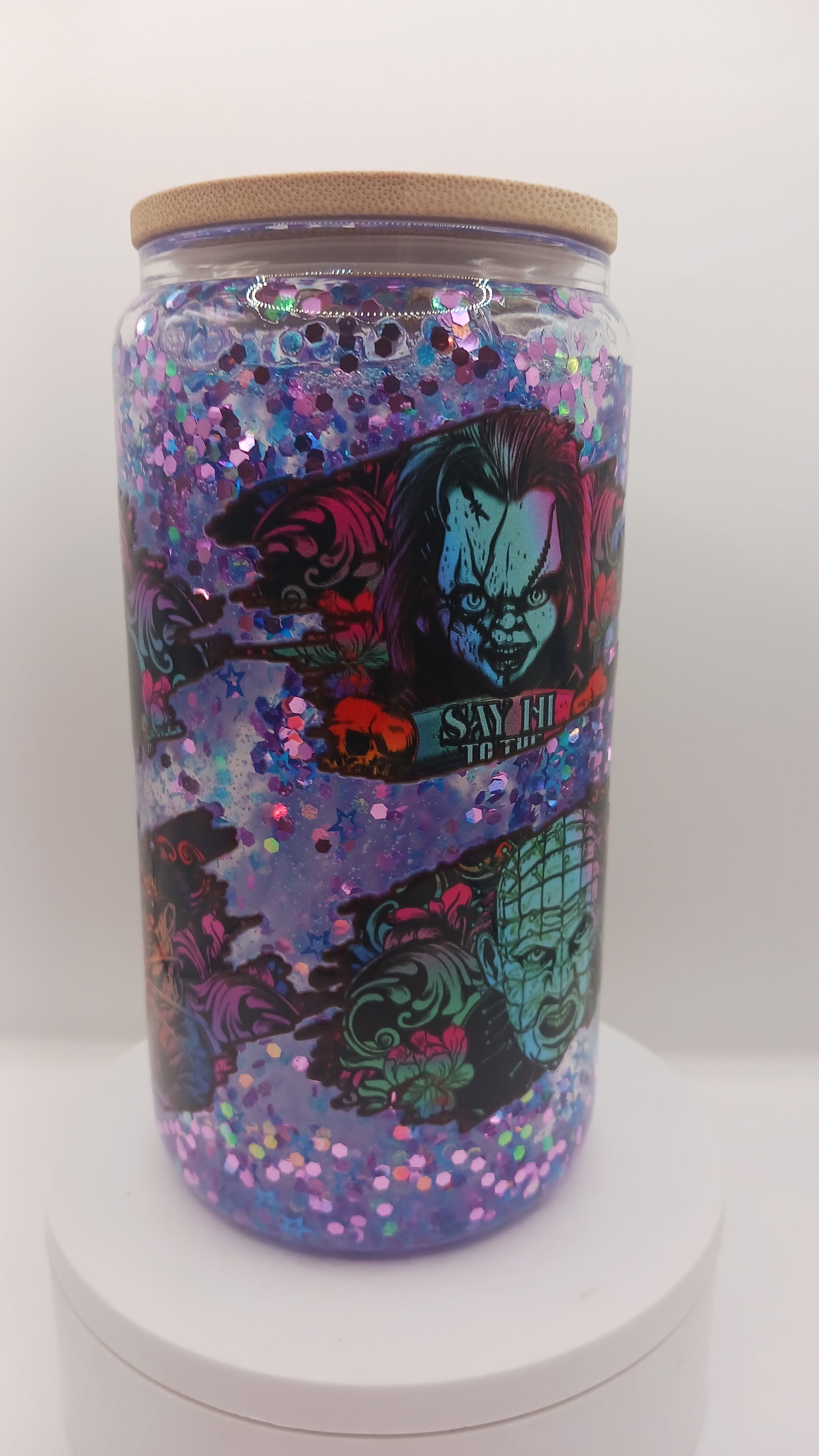 16 oz Horror snowglobe Libby tumbler