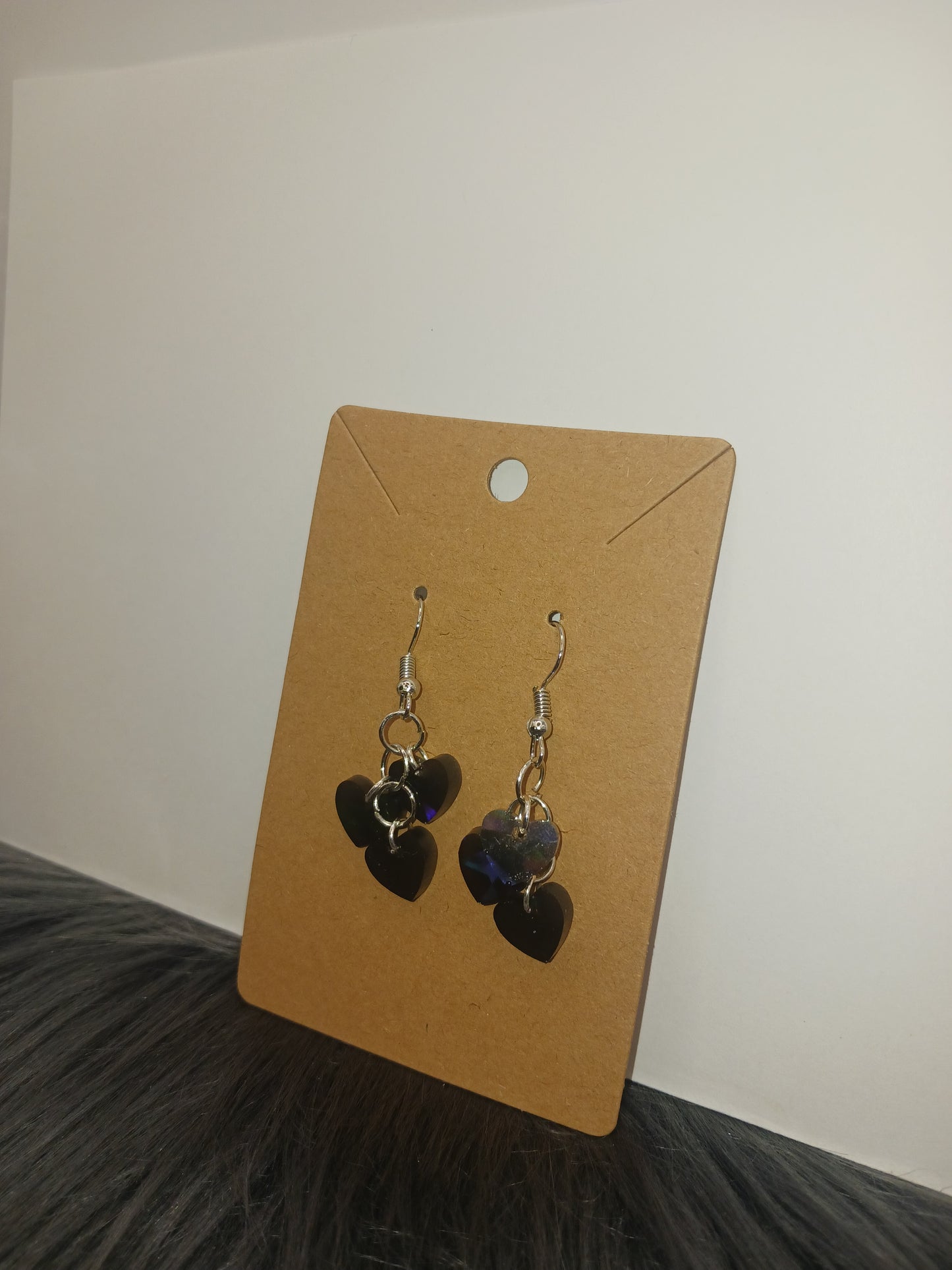 Triple heart dangly earrings