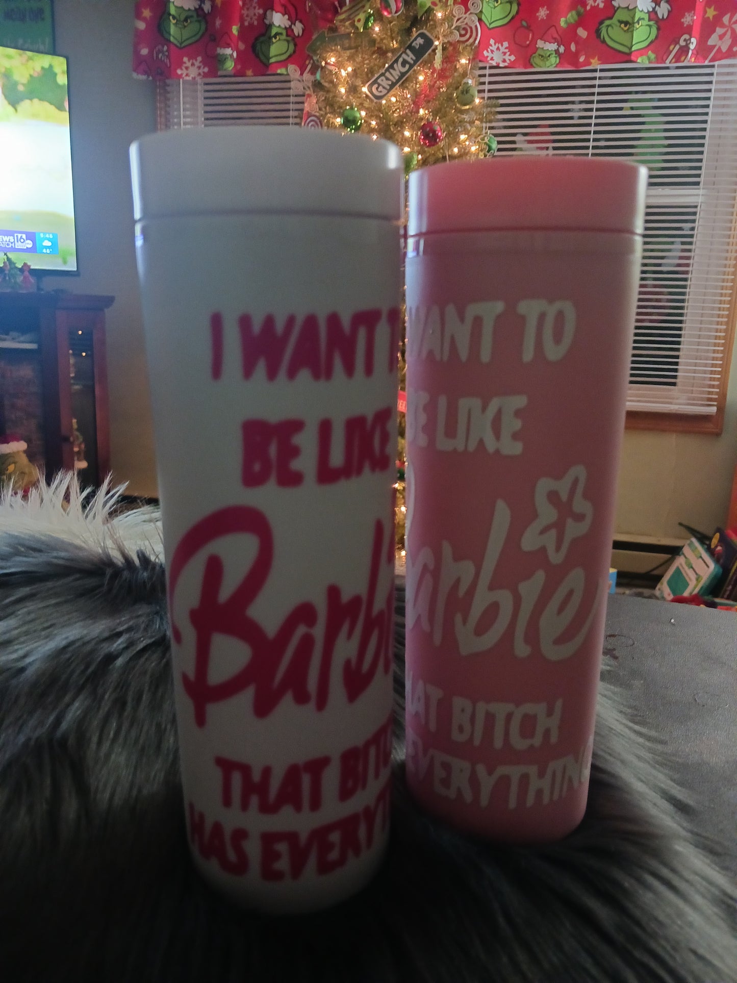 "I want to be like B*rbie, that b*tch has everything" 16 oz plastic cold drink tumbler