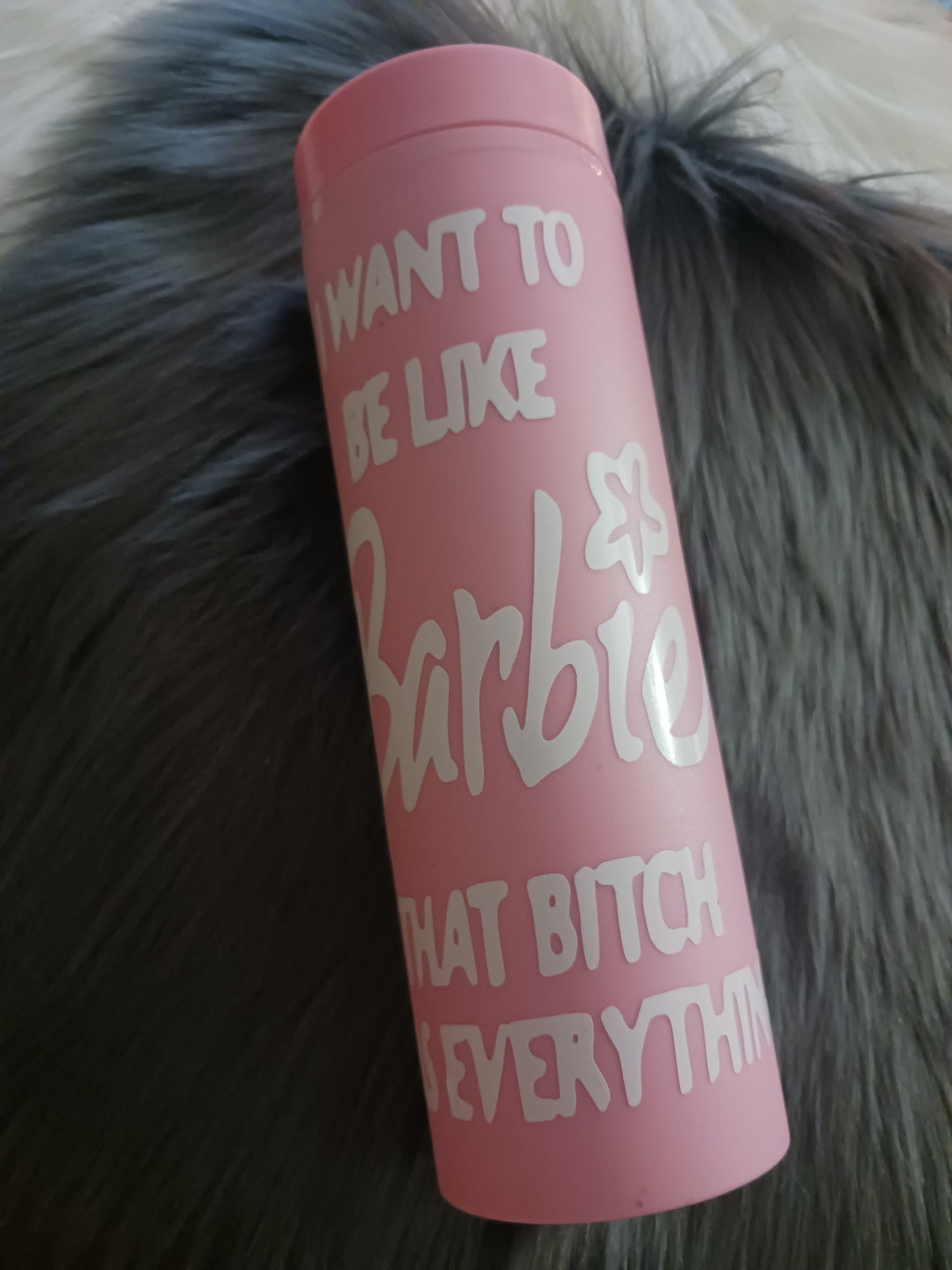 "I want to be like B*rbie, that b*tch has everything" 16 oz plastic cold drink tumbler