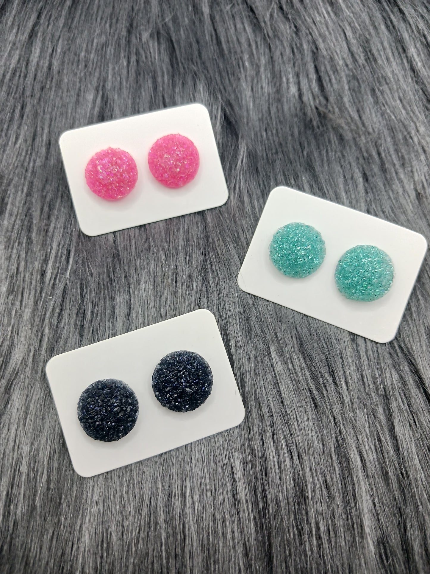 Druzy style stud earrings 12mm