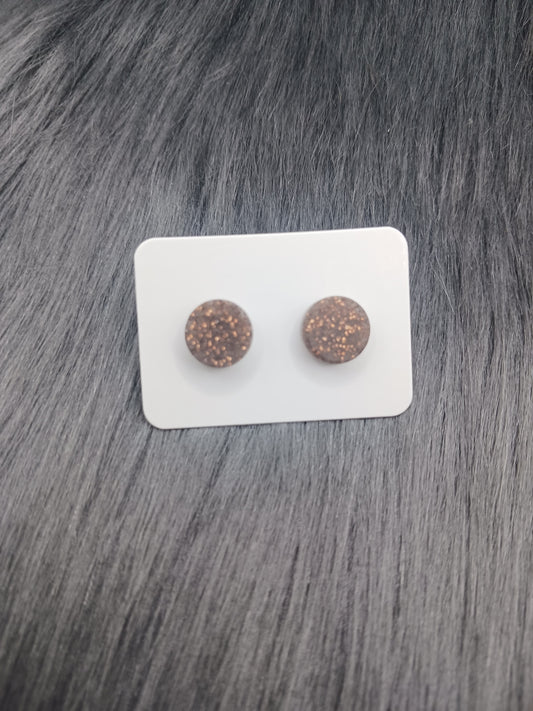 8mm flat round handmade stud earrings