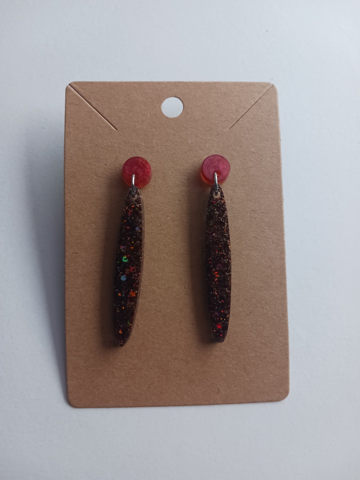 Handmade long bar stud dangle earrings