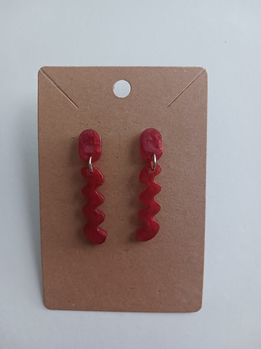 Handmade squiggle stud dangle earrings