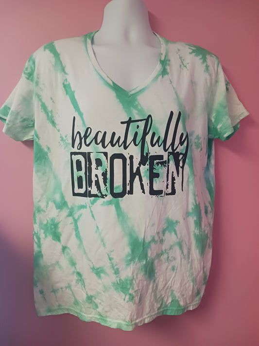 Beautifully broken the dye v-neck women's T-shirt