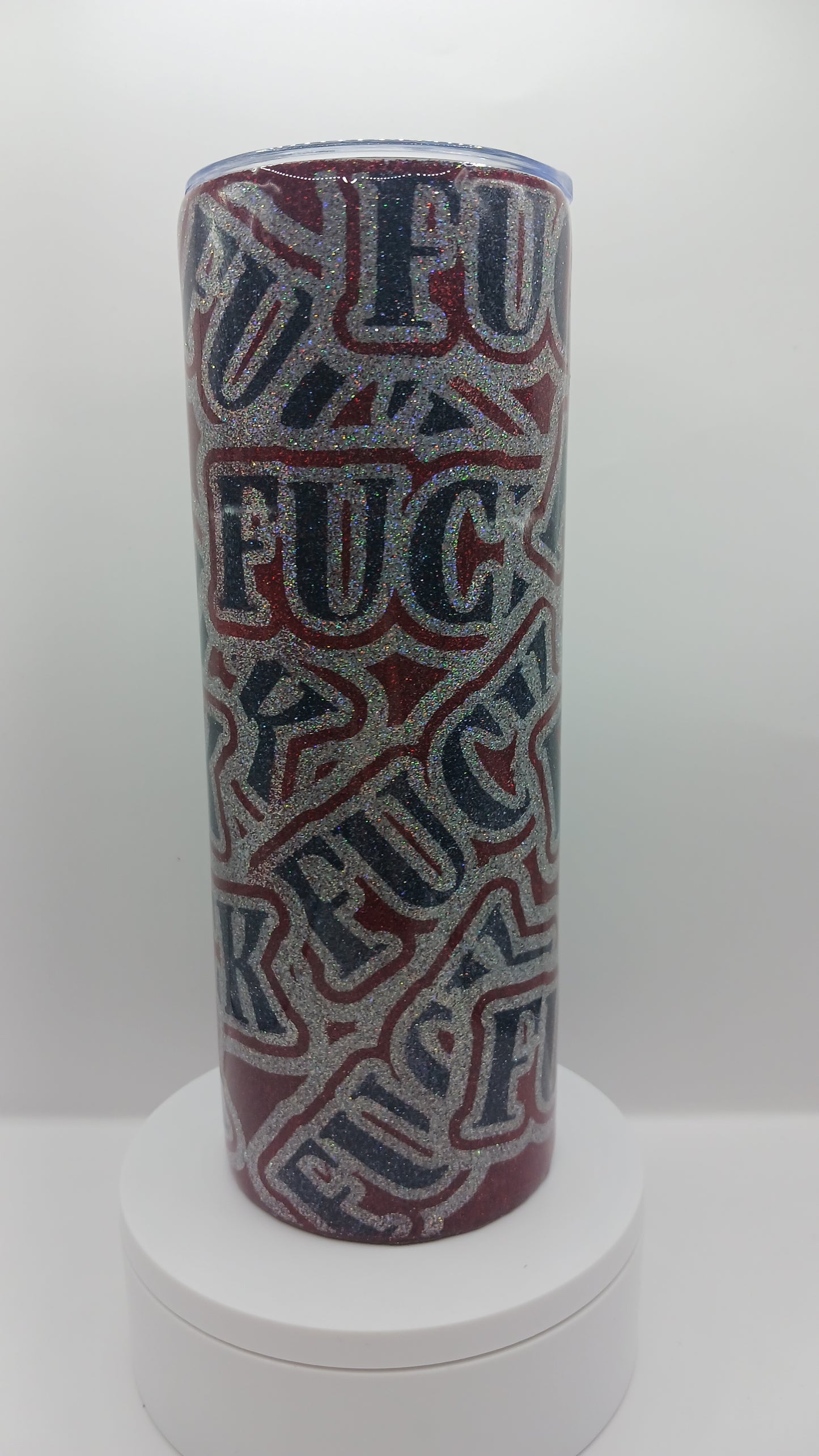 F*CK 20 oz Stainless Steel Glitter Epoxy Tumbler