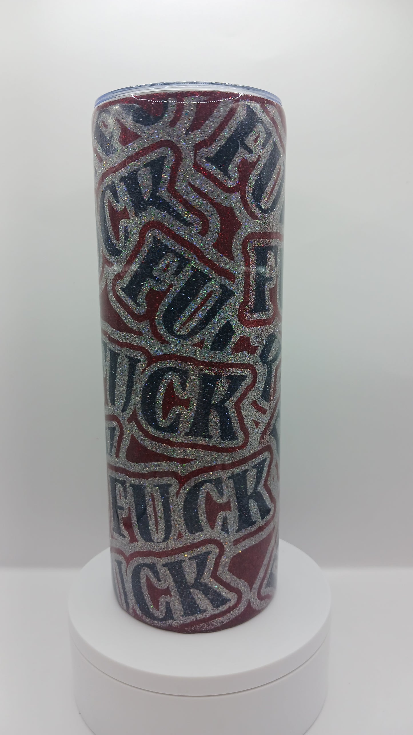 F*CK 20 oz Stainless Steel Glitter Epoxy Tumbler