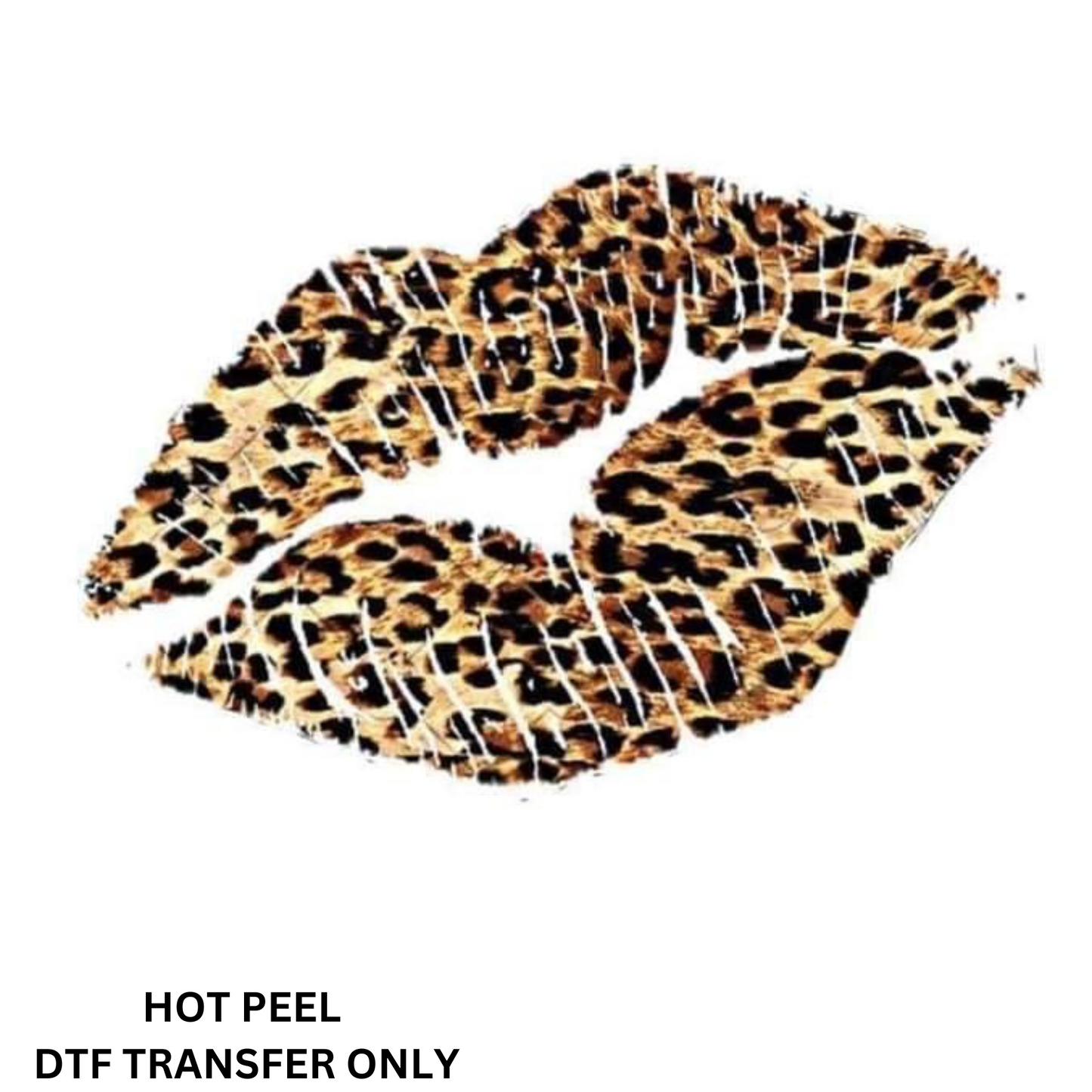 Leopard lips hot peel DTF transfer