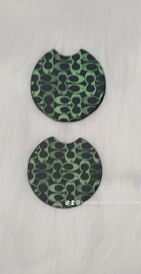 Green C car coasters