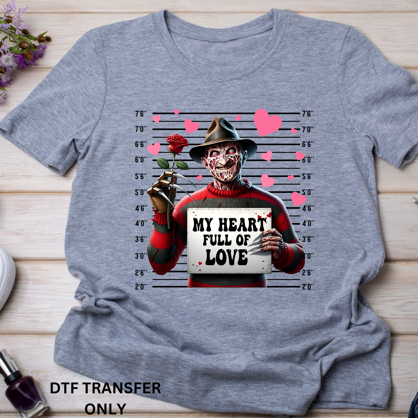 horror valentine mug shot DTF Transfers