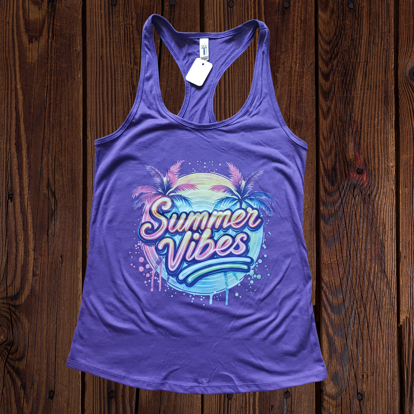 Purple summer vibes racerback tank