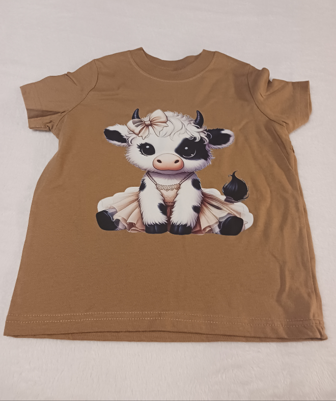 Pretty girl cow toddler Tshirt