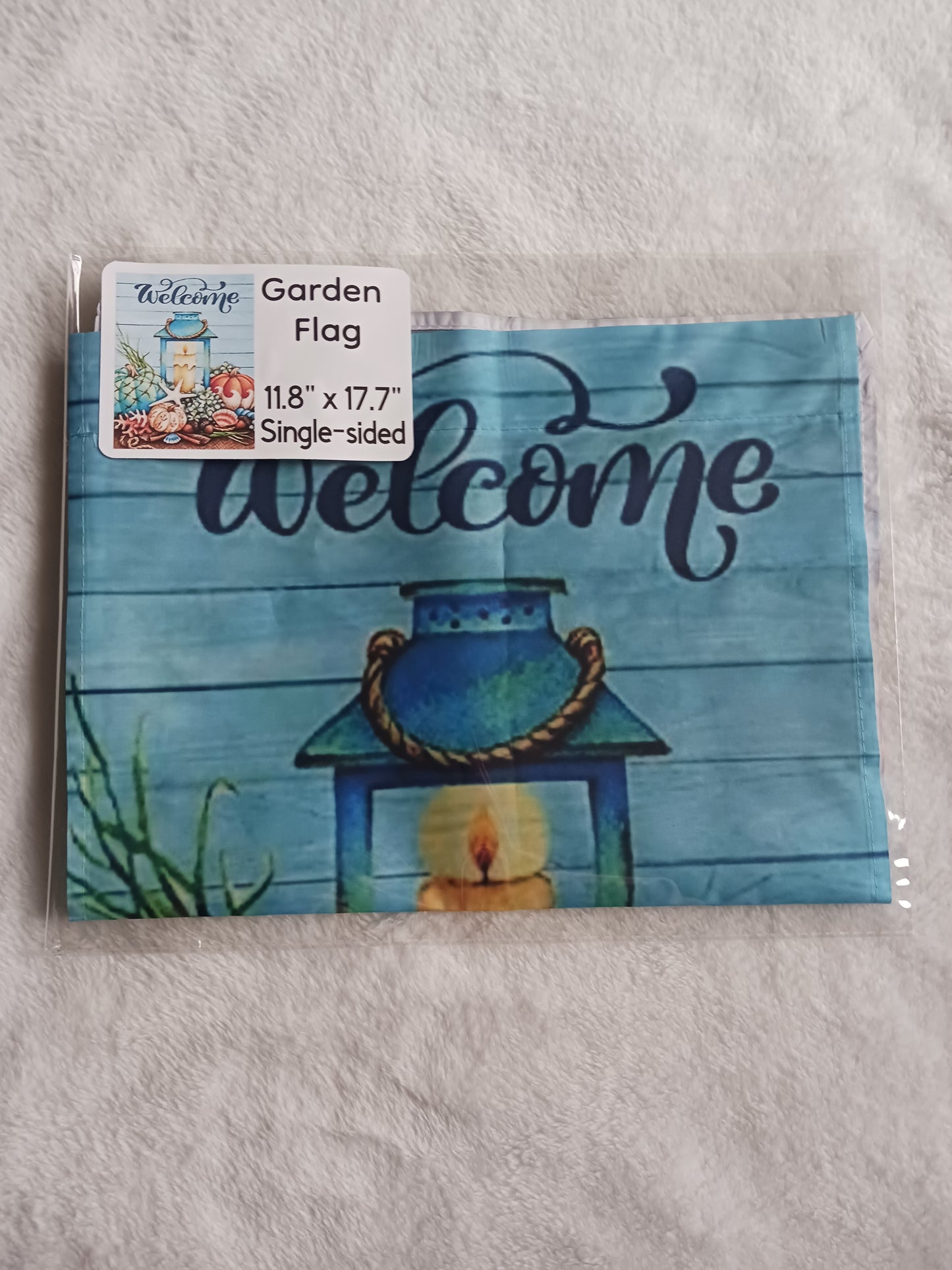 Welcome candle light garden flag