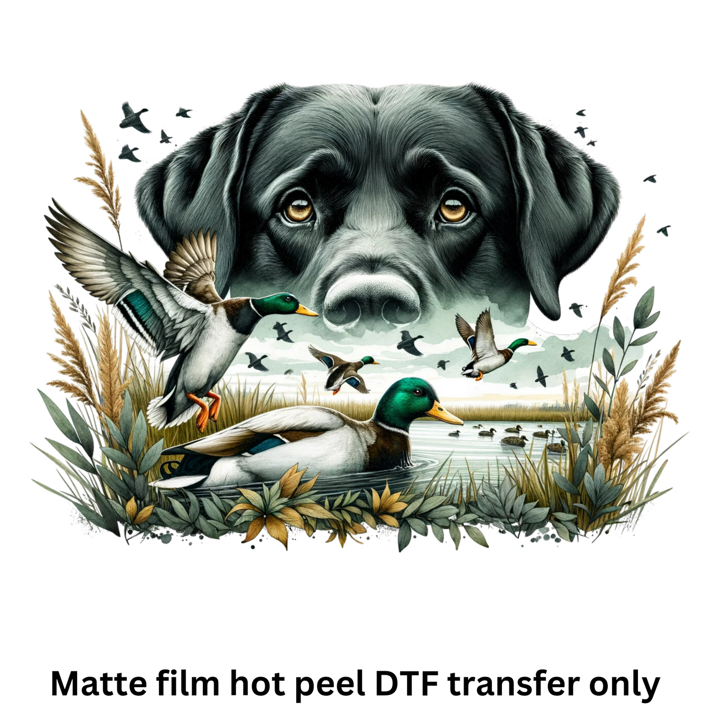 Duck hunting dog DTF transfer