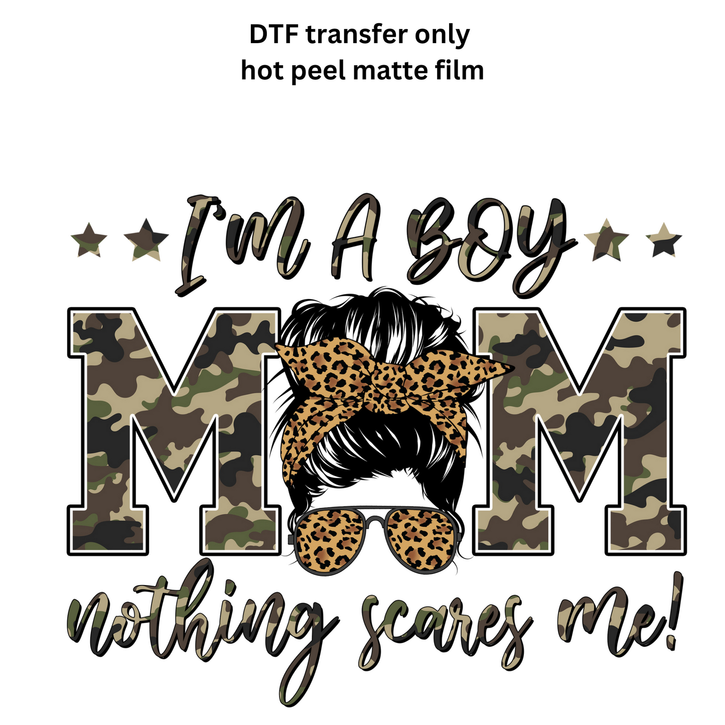 Boy mom DTF transfer hot peel matte film