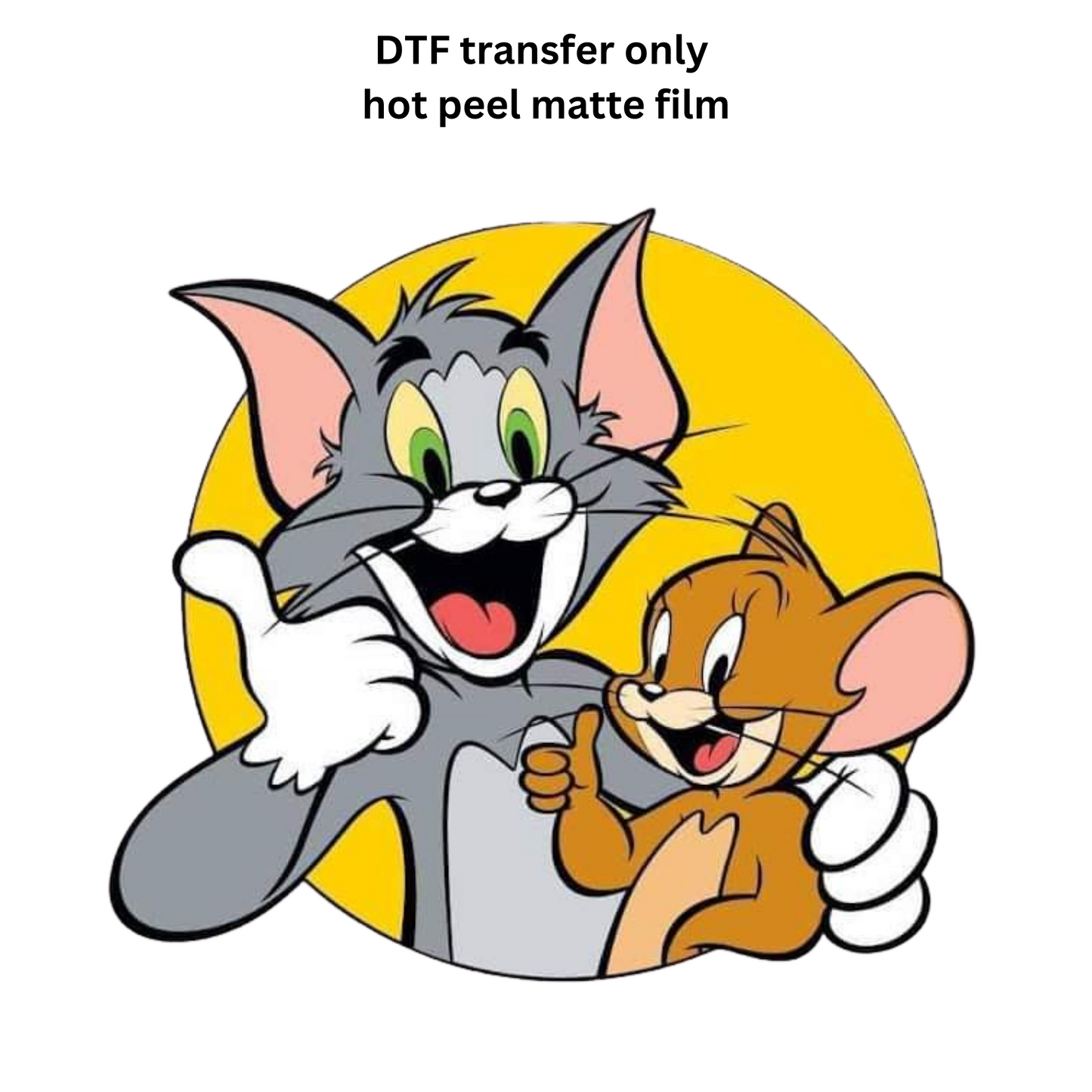 Cat and mouse DTF transfer hot peel matte film