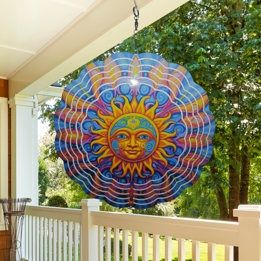 Colorful sun 8" wind spinner