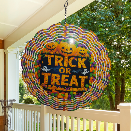 Trick or treat 10" wind spinner