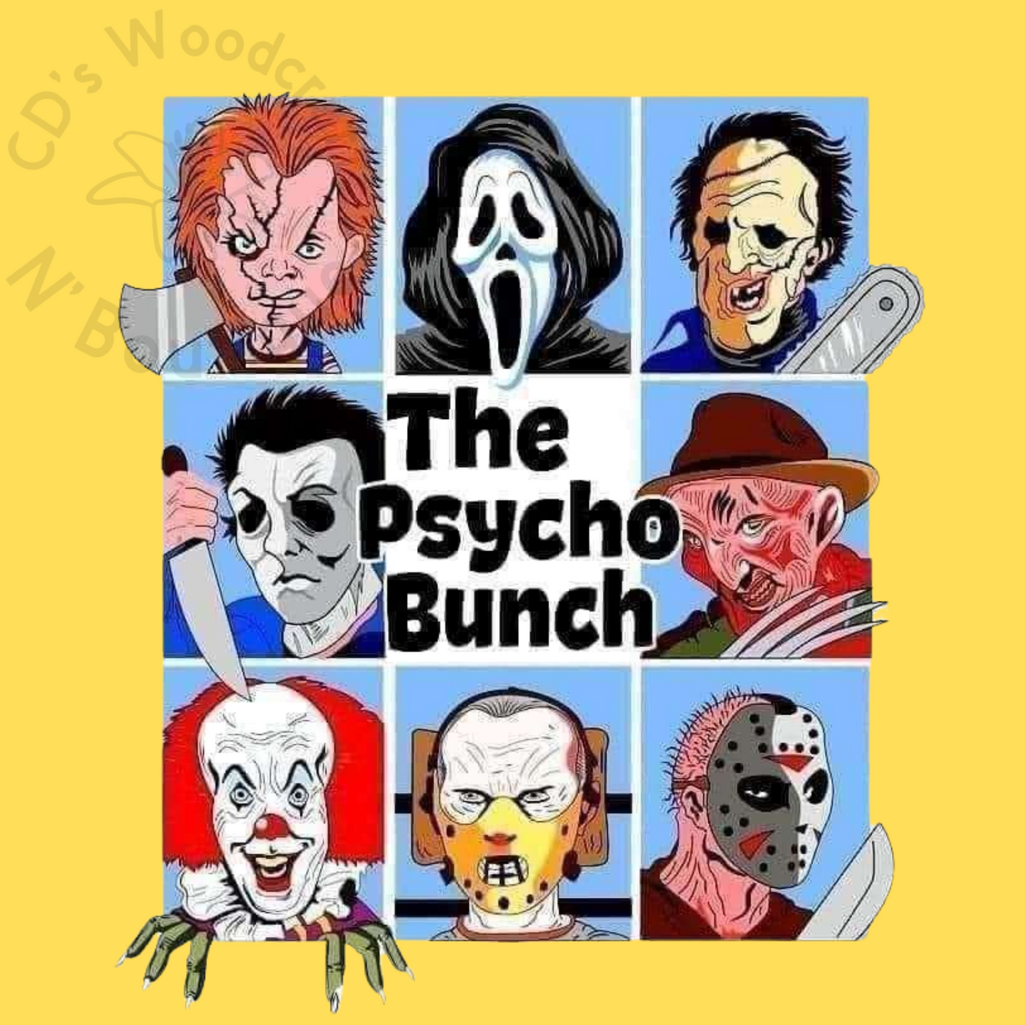 The psycho bunch DTF transfer