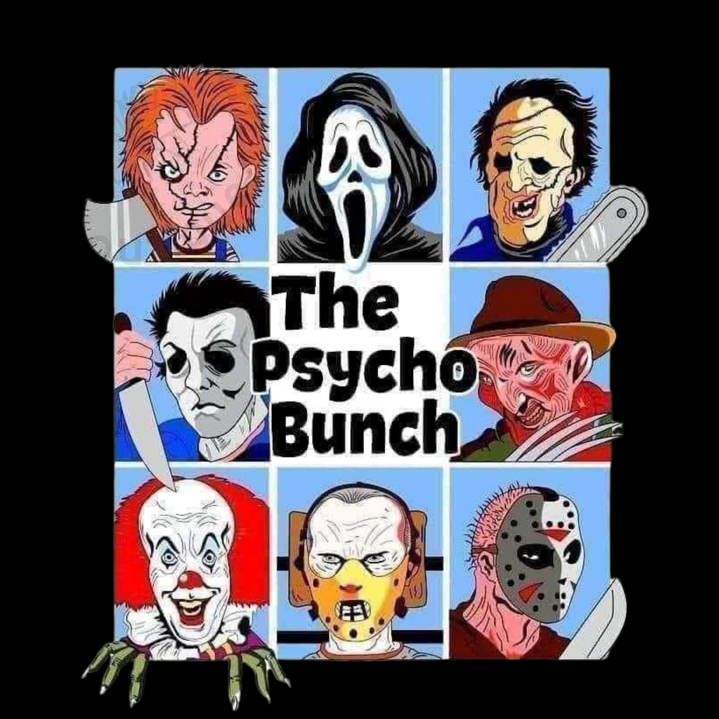 The psycho bunch DTF transfer