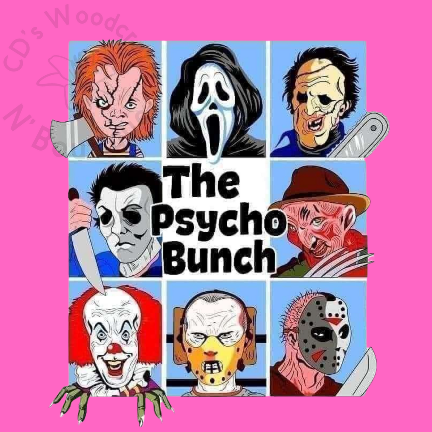 The psycho bunch DTF transfer