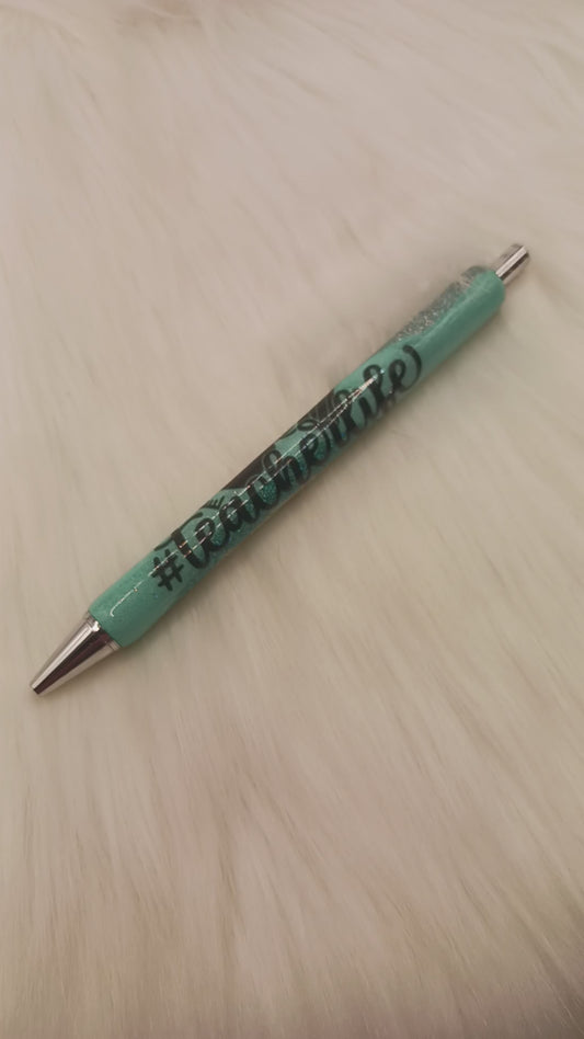 Teacher life glitter epoxy pen