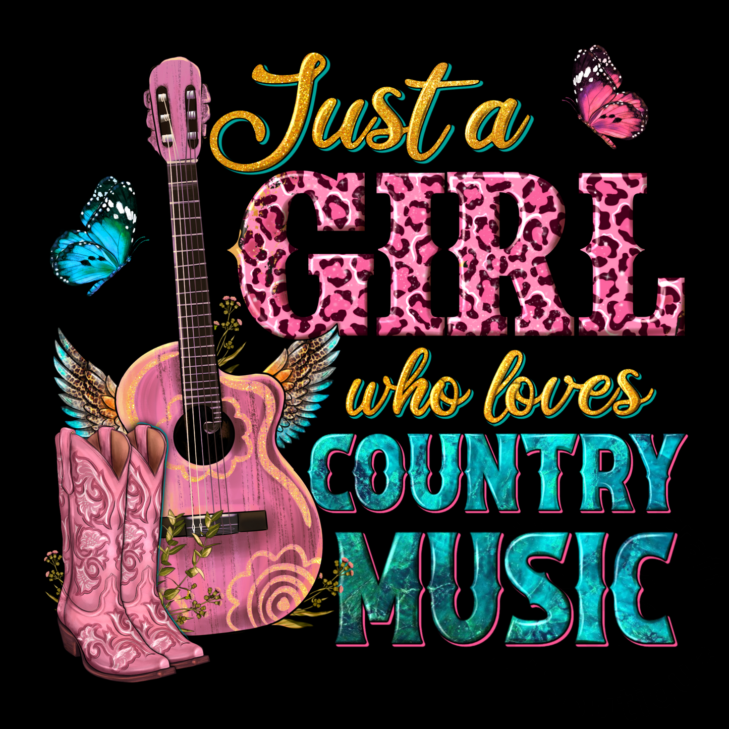 Just a girl who loves country music DTF transfer