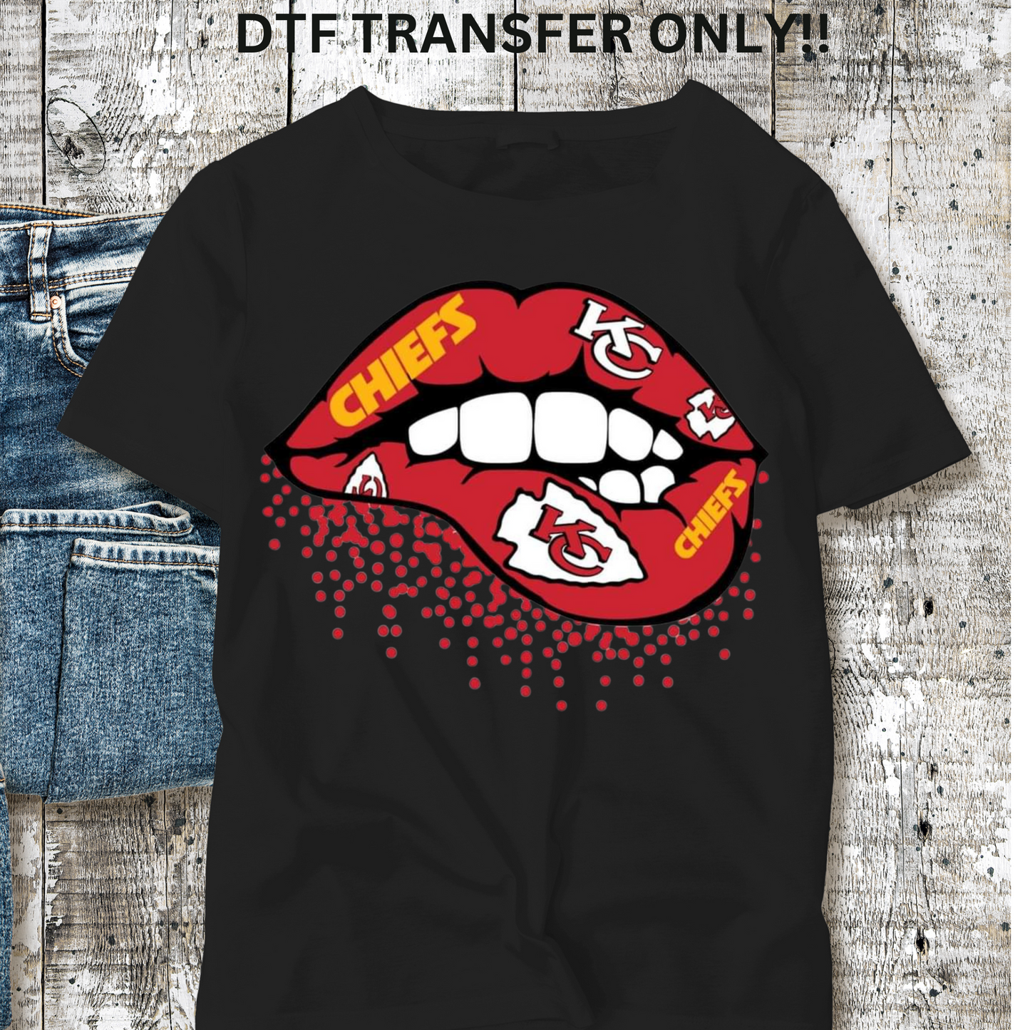 KC drippy lips red yellow DTF transfer