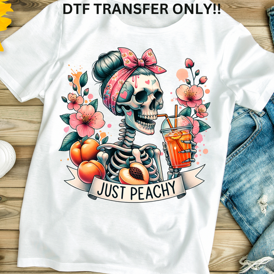 Just peachy girl skeleton DTF transfer