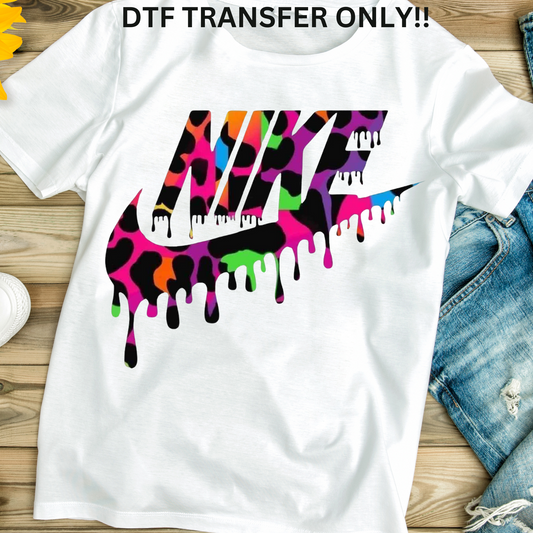 Colorful drippy checkmark DTF transfer