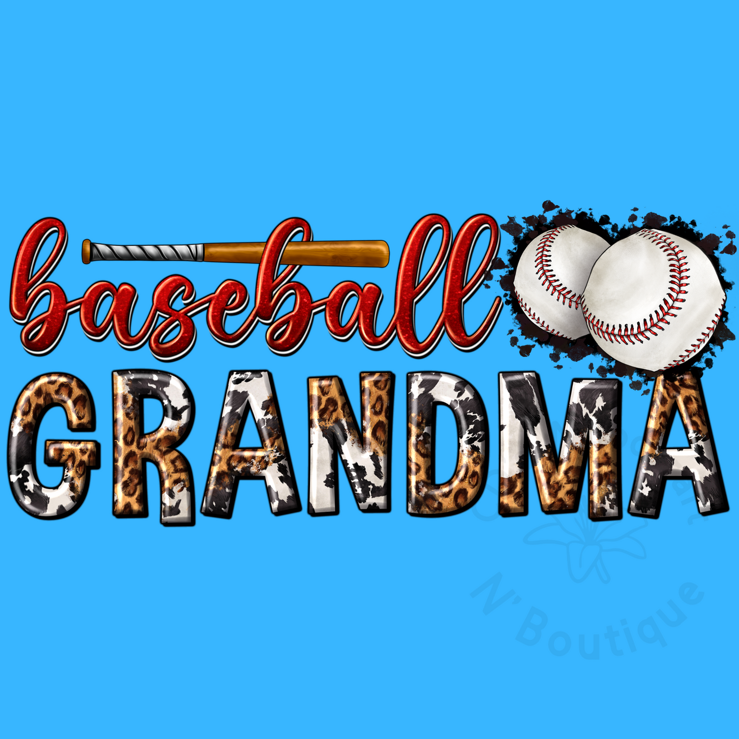 Baseball Grandma DTF transfer