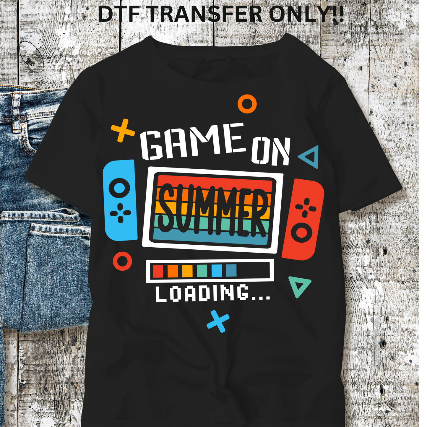 Game on summer loading DTF transfer