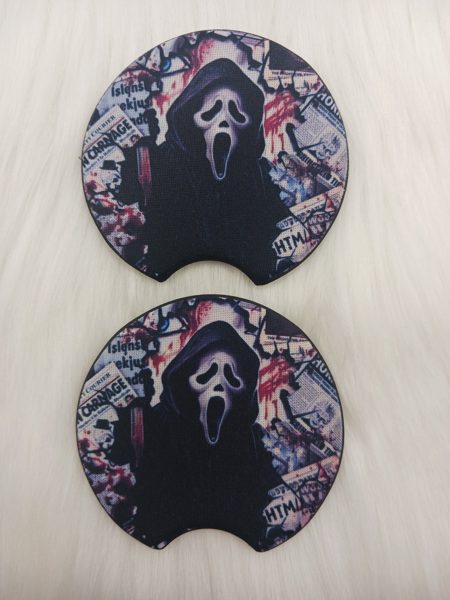 Scary scream car coasters